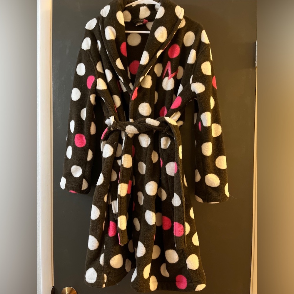 Pottery Barn Teen Polka Dot Robe “M” Monogram